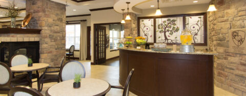 Mingle and converse with old and new friends alike in the bistro at Bickford of Ames