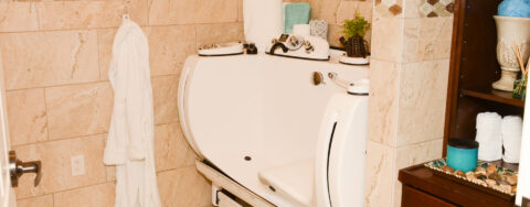 With an easy access design, our whirlpool allows you to enjoy a warm bath safely and comfortably at Bickford of Aurora