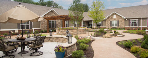 Enjoy bird watching, gardening and barbecuing in our courtyard at Bickford of Aurora