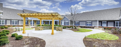 Enjoy bird watching, gardening and barbecuing in our courtyard at Bickford of Canton