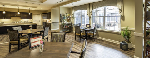 Mary B’s country kitchen helps establish routines, creates activities and triggers a sense of meal time at Bickford of Canton