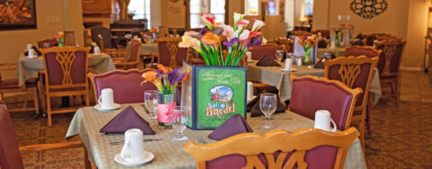 Enjoy restaurant-style meals served three times a day in our dining room at Bickford of Cedar Falls