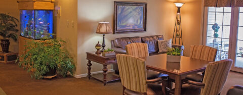 Enjoy a good card game with friends in the activity room at Bickford of Cedar Falls