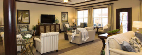 Snooze in your favorite chair in the living room at Bickford of Chesterfield