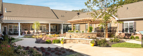 Enjoy the outdoors in a whole new light by stepping into our secure courtyard at Bickford of Chesterfield