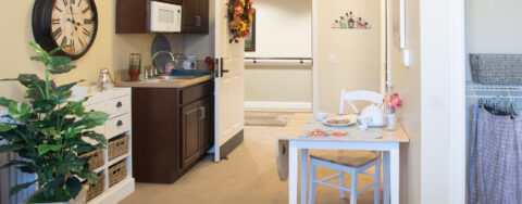 Enjoy senior friendly amenities, personal climate control and security in an apartment at Bickford of Chesterfield