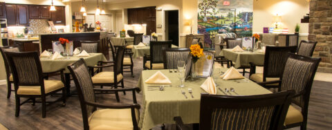 Mary B’s country kitchen helps establish routines, creates activities and triggers a sense of meal time at Bickford of Chesterfield