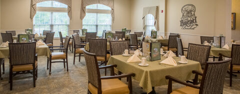 Enjoy restaurant-style meals served three times a day in our dining room at Bickford of Clinton