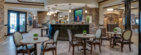 Mingle and converse with old and new friends alike in the bistro at Bickford of Chesapeake