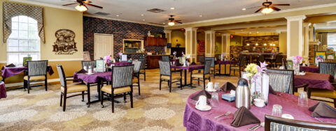 Enjoy restaurant-style meals served three times a day in our dining room at Bickford of Crystal Lake