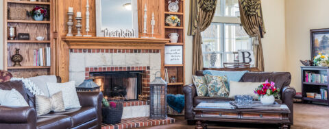 Snooze in your favorite chair in the living room at Bickford of Fort Dodge