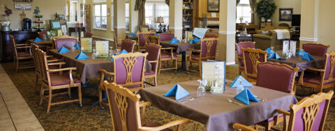 Enjoy restaurant-style meals served three times a day in our dining room at Bickford of Grand Island