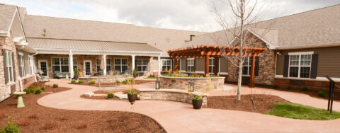 Enjoy the outdoors in a whole new light by stepping into our secure courtyard at Bickford of Gurnee