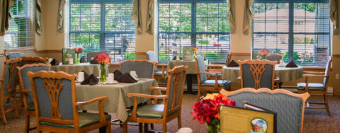 Enjoy restaurant-style meals served three times a day in our dining room at Bickford of Macomb