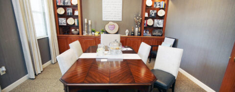 Food is best when shared with family and friends in the private dining room at Bickford of Midland