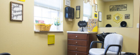 Love your own stylist? She’s welcome to take care of you in the salon at Bickford of Quincy