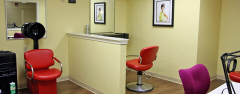 Receive personalized, at-home treatment from our stylist in the salon at Bickford of Rockford