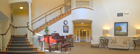 Snooze in your favorite chair in the living room at Bickford of Rocky River