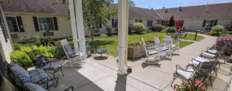 Enjoy the outdoors in a whole new light by stepping into our secure courtyard at Bickford of Saginaw Township