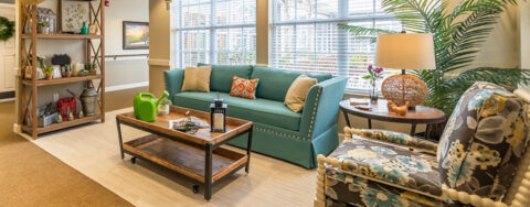 Enjoy the view of the outdoors from the sunroom at Bickford of Shelby Township