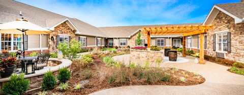 Enjoy bird watching, gardening and barbecuing in our courtyard at Bickford of Shelby Township