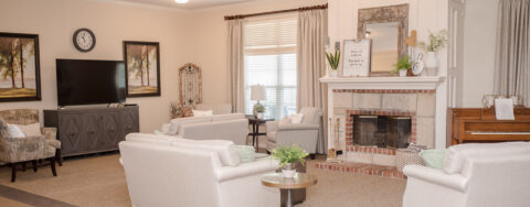 Enjoy a good book in the living room at Bickford of Sioux City