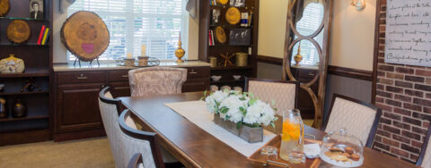 Have fun with themed and holiday meals in the private dining room at Bickford of Suffolk