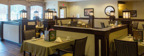 Enjoy homestyle food with made-from-scratch recipes in our dining room at Bickford of Suffolk