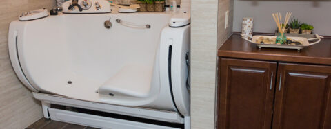 With an easy access design, our whirlpool allows you to enjoy a warm bath safely and comfortably at Bickford of Suffolk