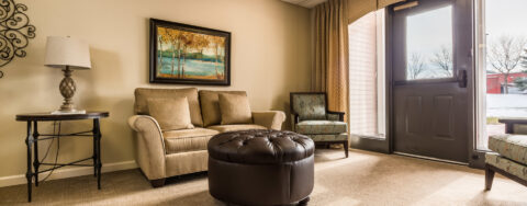 Enjoy a good snooze in the sitting area at Bickford of West Lansing