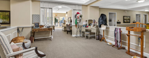 Enjoy a good book in the sitting area at Bickford of Worthington